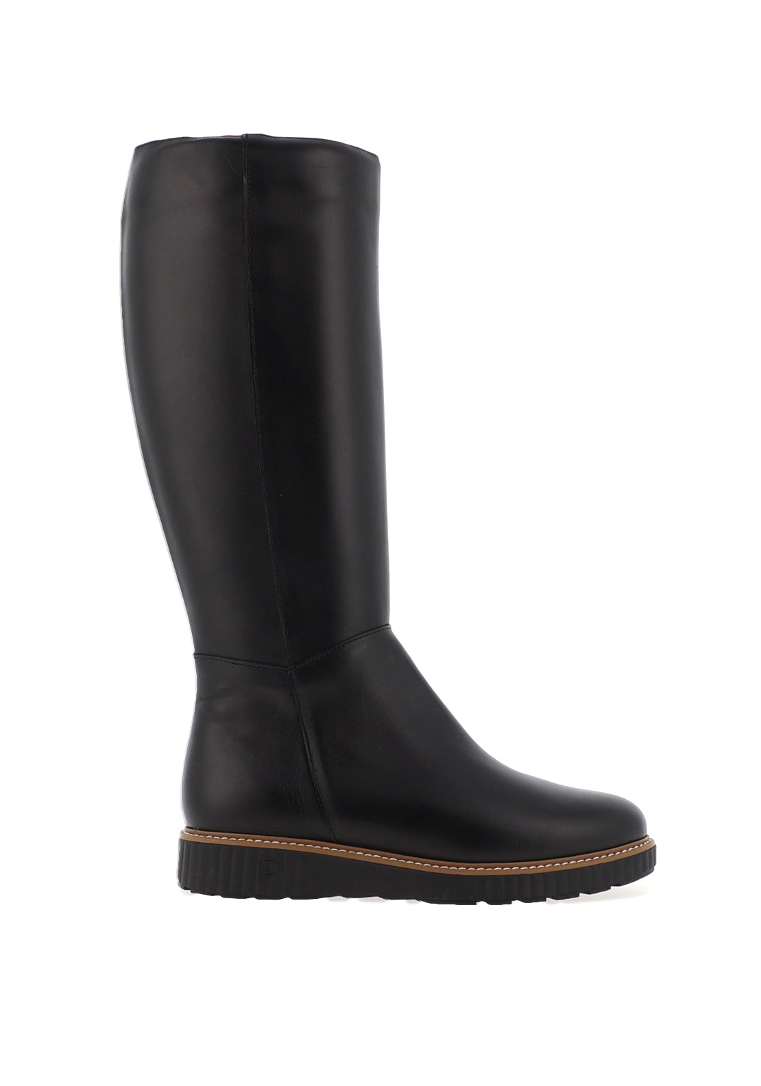 Pitillos Smooth Leather Knee High Boots, Black