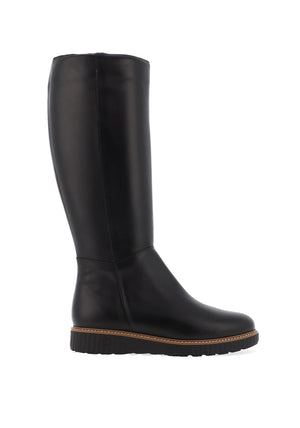 Pitillos Smooth Leather Knee High Boots, Black