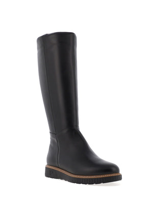 Pitillos Smooth Leather Knee High Boots, Black