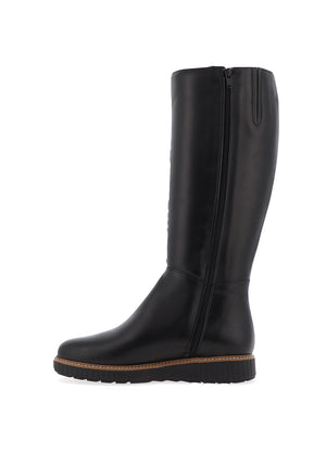 Pitillos Smooth Leather Knee High Boots, Black