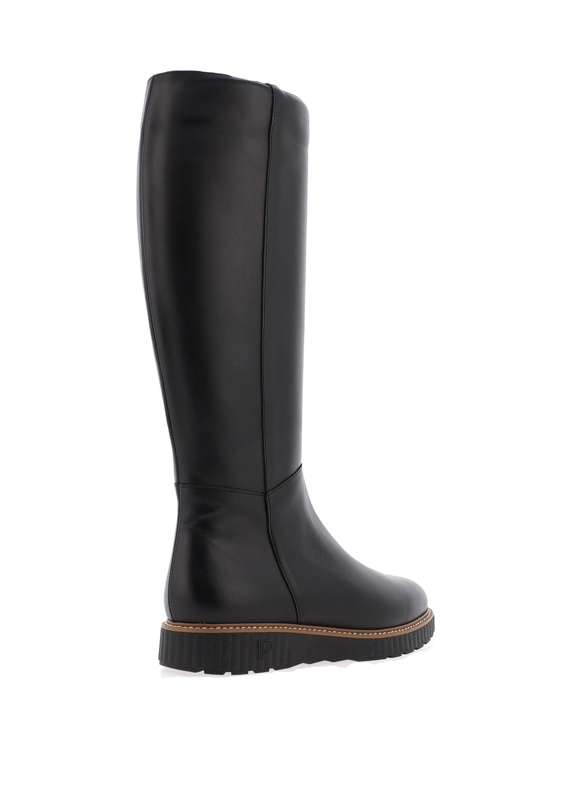 Pitillos Smooth Leather Knee High Boots, Black