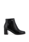 Pitillos Pebbled Leather Round Toe Ankle Boots, Black