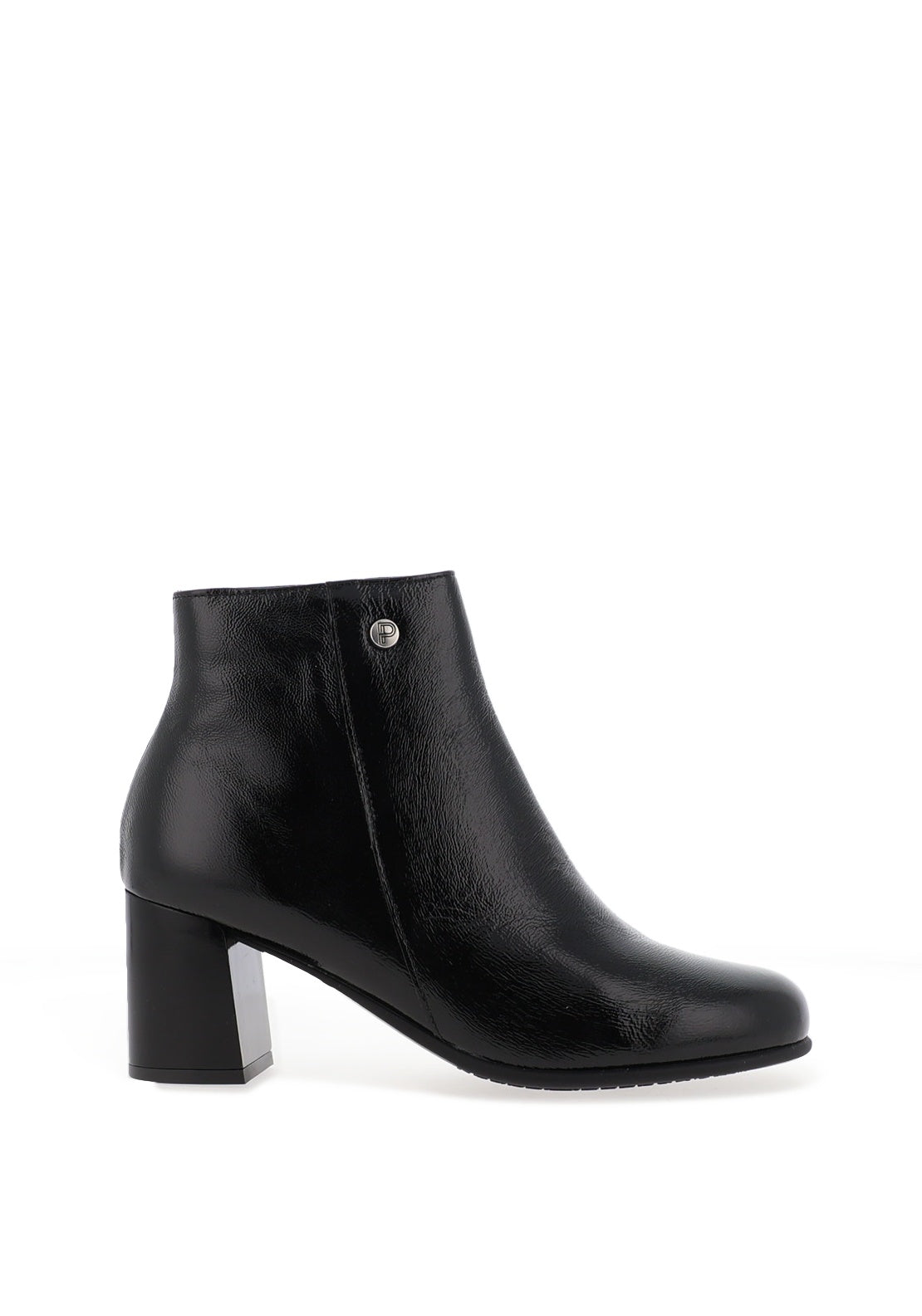 Pitillos Pebbled Leather Round Toe Ankle Boots, Black