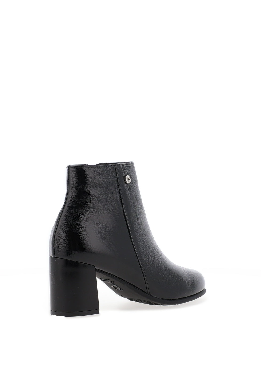 Pitillos Pebbled Leather Round Toe Ankle Boots, Black