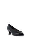Pitillos Leather Embellished Bow Heeled Shoes, Black