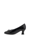 Pitillos Leather Embellished Bow Heeled Shoes, Black