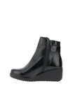 Pitillos Patent Buckled Ankle Boots, Black