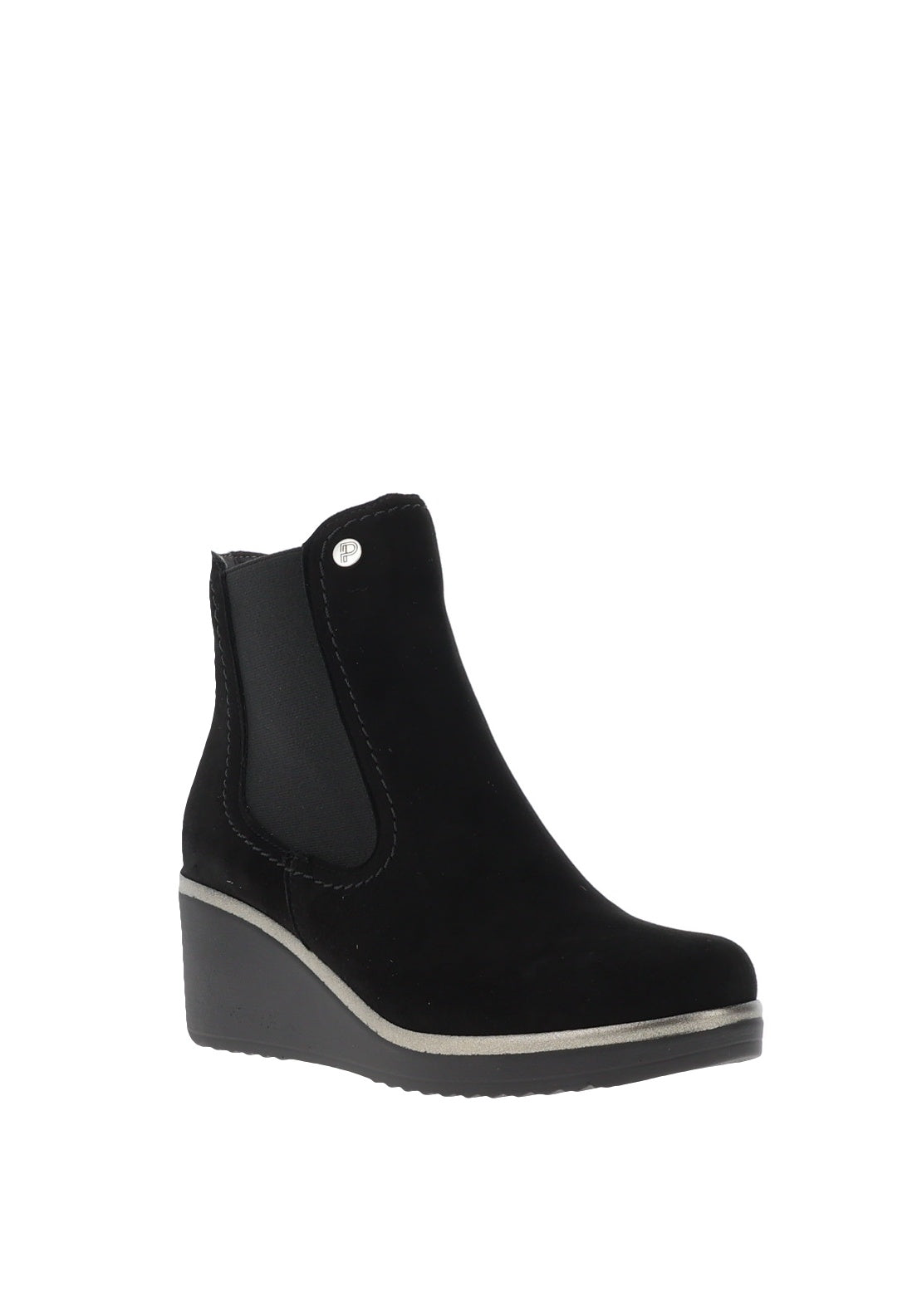 Pitillos Suede Wedge Heel Ankle Boots, Black