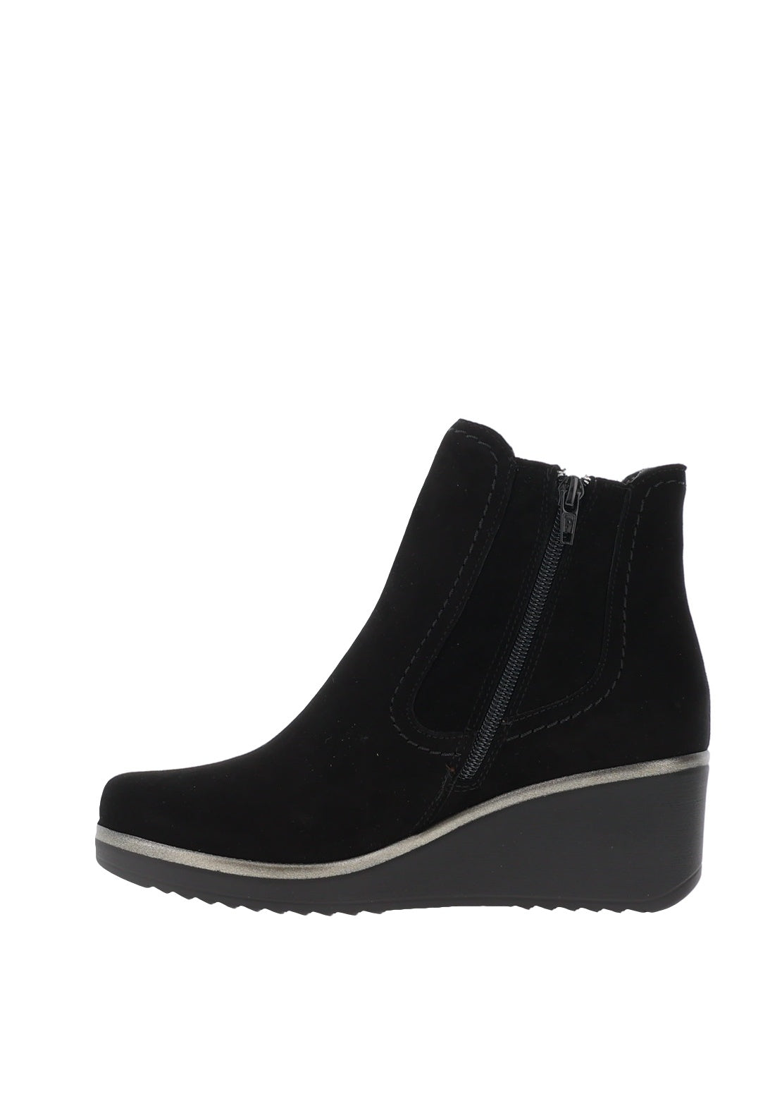 Pitillos Suede Wedge Heel Ankle Boots, Black