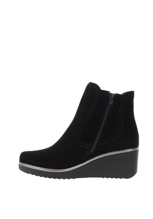 Pitillos Suede Wedge Heel Ankle Boots, Black