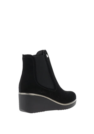 Pitillos Suede Wedge Heel Ankle Boots, Black