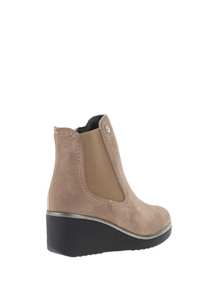 Pitillos Suede Wedge Heel Ankle Boots, Taupe