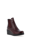 Pitillos Distressed Patent Leather Platform Ankle Boots, Wine