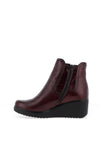 Pitillos Distressed Patent Leather Platform Ankle Boots, Wine