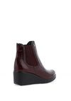Pitillos Distressed Patent Leather Platform Ankle Boots, Wine