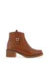 Pitillos Pebbled Leather Western Inspired Ankle Boots, Tan