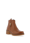 Pitillos Pebbled Leather Western Inspired Ankle Boots, Tan
