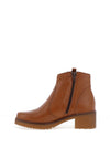 Pitillos Pebbled Leather Western Inspired Ankle Boots, Tan
