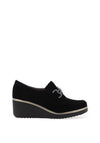 Pitillos Leather Link Platform Loafers, Black