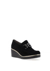 Pitillos Leather Link Platform Loafers, Black