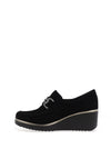 Pitillos Leather Link Platform Loafers, Black