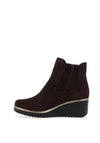 Pitillos Suede Cheetah Detail Wedge Ankle Boots, Brown