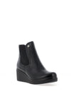 Pitillos Distressed Patent Leather Platform Ankle Boots, Black