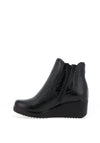 Pitillos Distressed Patent Leather Platform Ankle Boots, Black