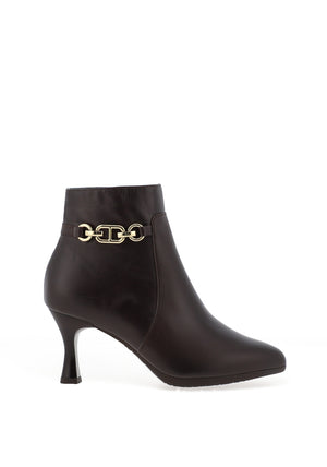 Pitillos Leather High Heeled Ankle Boots, Brown
