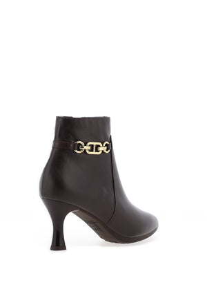 Pitillos Leather High Heeled Ankle Boots, Brown