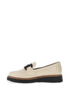 Pitillos Pebbled Leather Chain Loafer, Cream