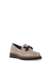 Pitillos Pebbled Leather Chain Loafer, Stone