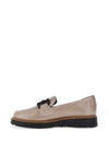 Pitillos Pebbled Leather Chain Loafer, Stone