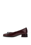 Pitillos Patent Pebbled Leather Heeled Shoe, Burgundy