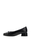 Pitillos Patent Pebbled Leather Heeled Shoe, Black