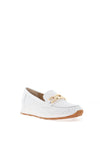 Pitillos Leather Perforated Swirl Link Loafers, White