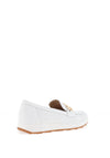 Pitillos Leather Perforated Swirl Link Loafers, White