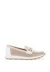 Pitillos Patent Leather Link Loafers, Stone