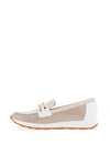 Pitillos Patent Leather Link Loafers, Stone