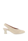 Pitillos Leather Shimmer Embossed Heeled Shoes, Gold