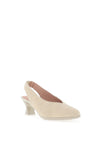 Pitillos Leather Shimmer Embossed Heeled Shoes, Gold
