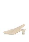 Pitillos Leather Shimmer Embossed Heeled Shoes, Gold
