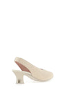 Pitillos Leather Shimmer Embossed Heeled Shoes, Gold