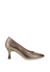 Pitillos Leather Shimmer Tapered Heeled Shoes, Bronze