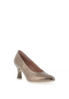 Pitillos Leather Shimmer Tapered Heeled Shoes, Bronze