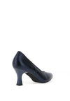 Pitillos Leather Shimmer Tapered Heeled Shoes, Navy
