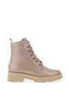 Pitillos Patent Lace Up Military Boots, Stone