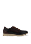 Paul O Donnell by Pod Rainer Leather Trainers, Brown & Navy