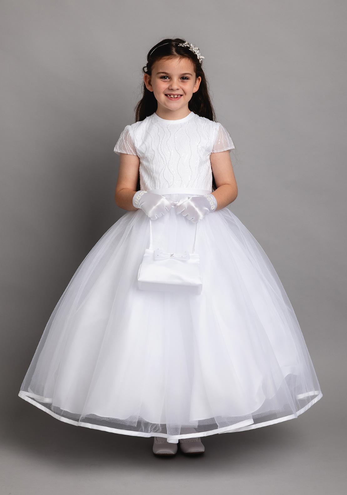 Poinsettia 5218 Communion Dress, White