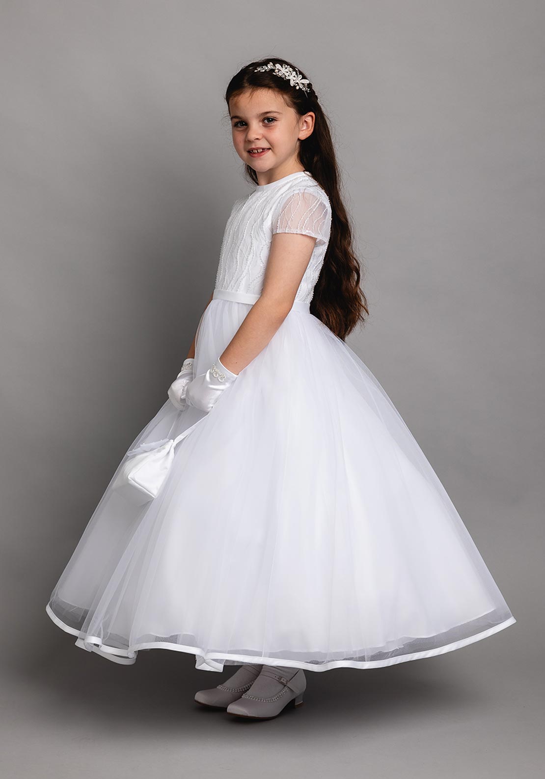 Poinsettia 5218 Communion Dress, White